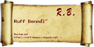 Ruff Bennó névjegykártya